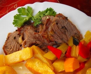 Roast lamb in Italian style